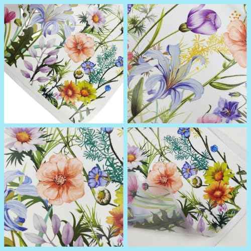 Floral Wall Stickers, Wildflowers Grass Butterfly Wall Clings, DIY Spring Summer Natural Flower Greenery Wall Decals for Bedroom Living Room TV Office Home Decorations