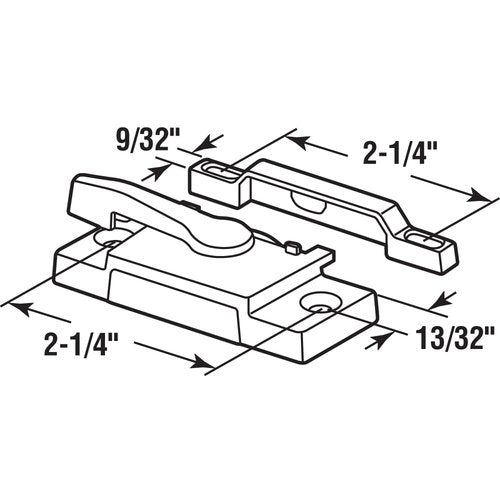 Prime-Line F 2744 Sash Lock, Single Unit, White – Diecast Construction, White Powder Coat w/ Enamel Finish, Designed for both Single & Double Hung Windows (Single Pack)