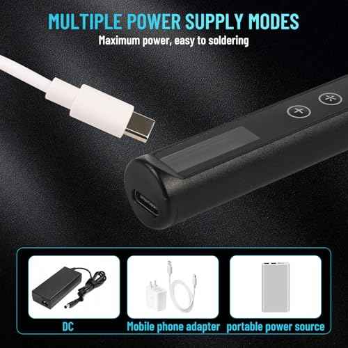 Micro Soldering Iron Kit with OLED Display, Adjustable Temp 356¡ÆF-896¡ÆF, High Power & Type-C Portable Pen Design | 3 Tips for Electronics Repair, DIY Projects (C210-I/IS/K)