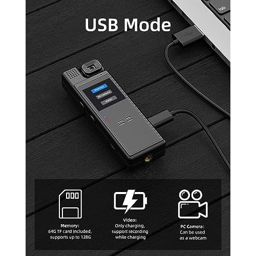 64G Body Camera with Video Recording, 1080P HD Police Body Worn Cam with 180¡Æ Rotatable Lens, Night Vision, and 6 Hours Battery Life for Daily Records, Delivery/Serving Jobs