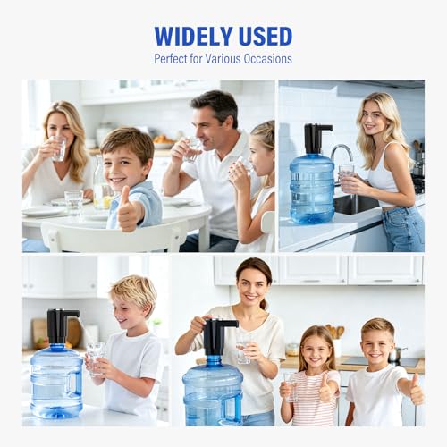 Swardroof Rechargeable Dual Motor Water Jug Pump - Gloss Black for 5 Gallon Bottles
