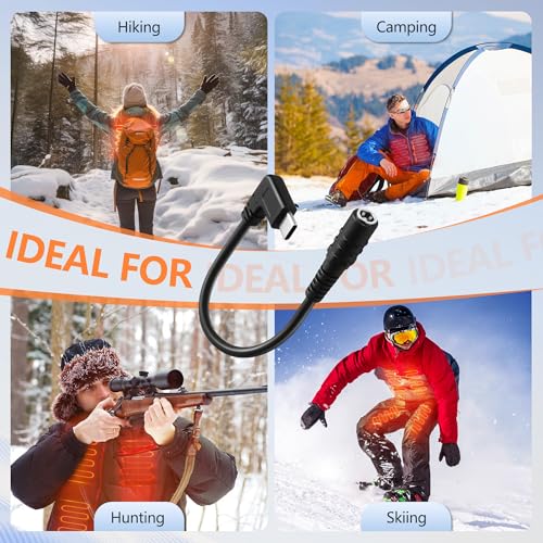 Saillong 1 Pack 12V Heated Jacket Battery Adapter, Battery Step Up Adapter Charger Type-C Compatible with M12, Craftsman, AEG Gear