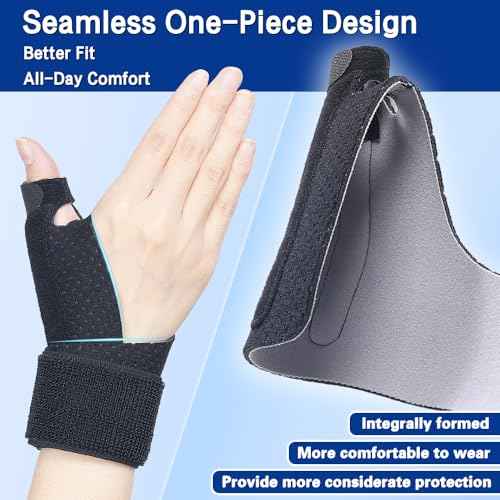 Reversible Thumb & Wrist Stabilizer splint for BlackBerry Thumb, Trigger Finger, Pain Relief, Arthritis, Tendonitis, Sprained and Carpal Tunnel Supporting, Lightweight and Breathable S/M