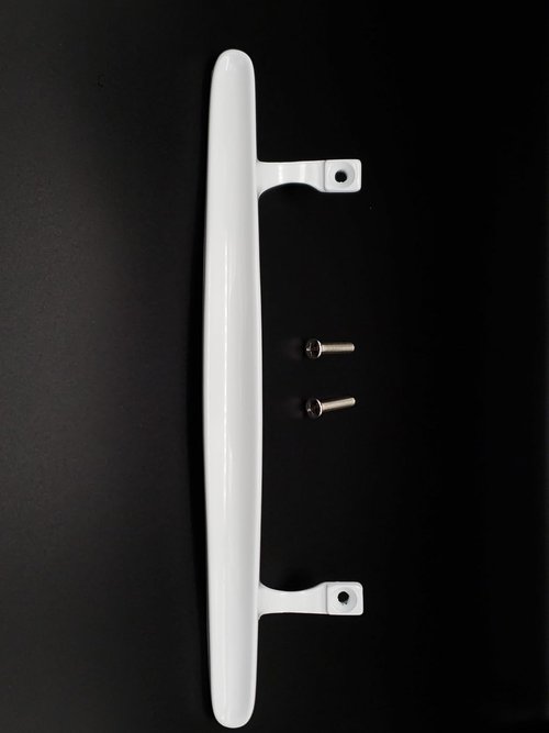 Wynn Hardware White PGT Flush Mount Sliding Glass Door Handle with Hook Latch & Night Lock – Non-Keyed, Diecast Replacement for 1" to 1-1/8" Thick Patio Doors, 6-5/8" Hole Spacing