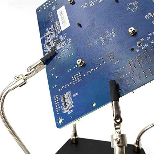 Kaisiking Helping Hand Soldering Third Hand Soldering Tool PCB Holder with Soldering Iron Stand, Metal Base Flexible Metal Arms for Soldering, Electronic Repair