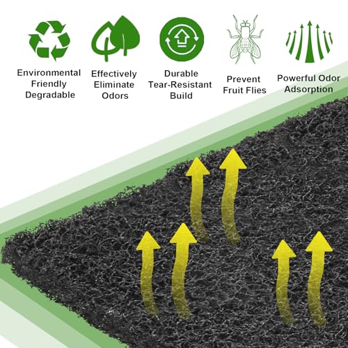 Pocurhi 15 Pack Activated Charcoal Trash & Compost Bin Odor Filter Refills 3.9 x 3.9 in