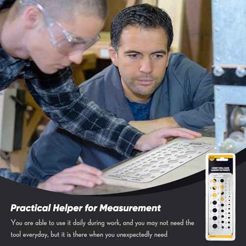 Weewooday Stainless Steel Drill Gauges for 1/16 Inch to 1/2 Inch Size Bits, 17/64-1/2 0.062-0.250 Bolt and Wire Diameter Index Gauge, 29-Hole Use for Accurate Measurement Equivalents(Silver)