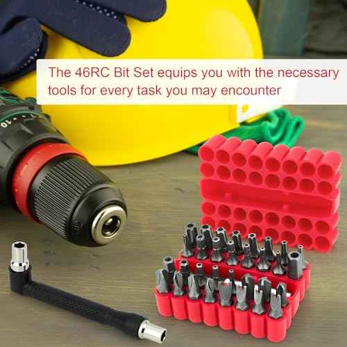 46pcs Security Bit Set with Security Torx, Square, Metric & SAE Hex, Torq, Phillips, Slotted, Triwing, Spanner ? Tamper Proof Torx Bits, Comprehensive Security Screwdriver Set(Red)