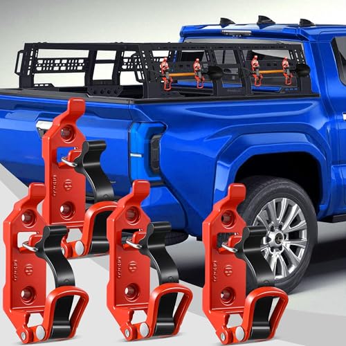 4 Pcs Shovel Holder for Truck, Heavy Duty Shovel Mounts for Roof Rack, Quick Release Axe Holder Mount Kit, Metal and Rubber Car Accessories/ Garage Storage/ Truck/ Wall Mounting Brackets
