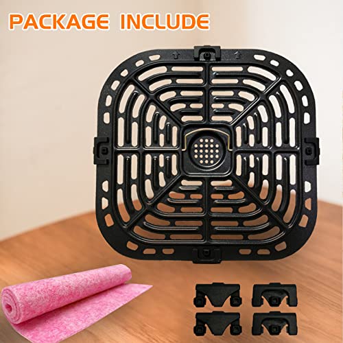 HQT Air Fryer Grill Plate for Instant Pot Vortex Plus 6QT XL 6-in-1 – Non-Stick Crisper Pan with Rubber Feet