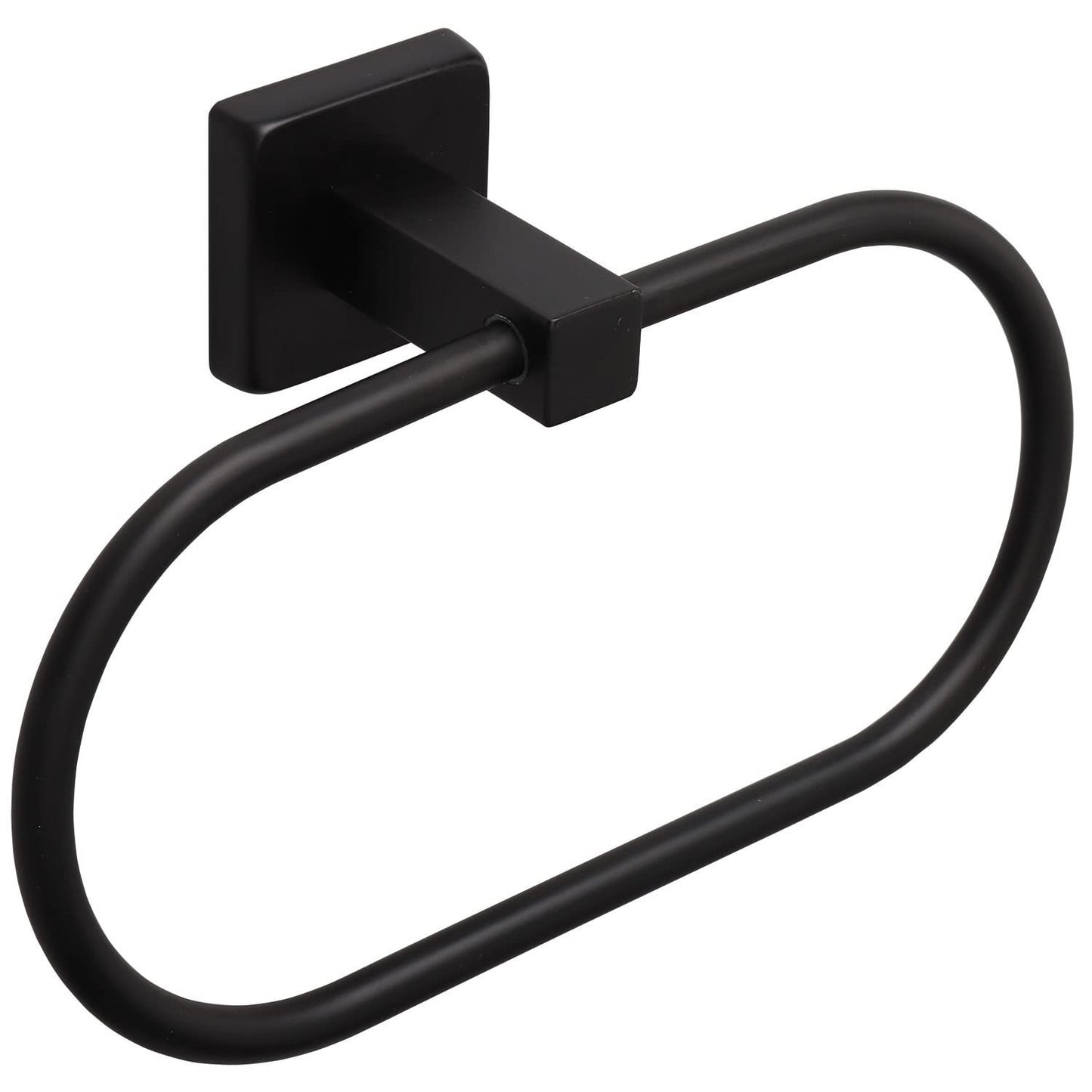 TocTen Towel Ring/Hand Towel Rack - Thicken SUS304 Stainless Steel Bathroom Hand Towel Holder Heavy Duty Unique Oval Hand Towel Hanger Wall Mounted for Bathroom Kitchen Sink (Matte Black)