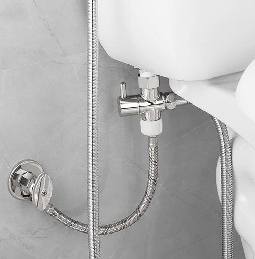 Hsmhose Bidet T Adapter with Shut off Valve,Metal T Valve for Bidet 7/8” X 7/8” X 1/2”or 3/8”,Tee Connector Bidet Attachment for Toilet
