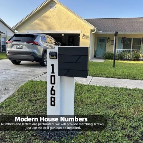 3 Inch Black Metal House Address Numbers & Letters - Modern Outdoor Wall Decor, Weather-Resistant, Easy Install (2 pcs) - Hppybiry