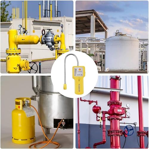 Gas Leak Detector ? Portable Natural Gas Sniffer for Propane, Methane, LPG, LNG, Fuel & Sewer Gas ? Combustible Gas Detector with 12" Flexible Probe for Home, RV, Industrial Use