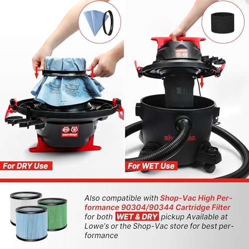 Shop-Vac 6 Gallon Wet Dry Vacuum with 4.5 Peak HP, Blower Function and Accessories