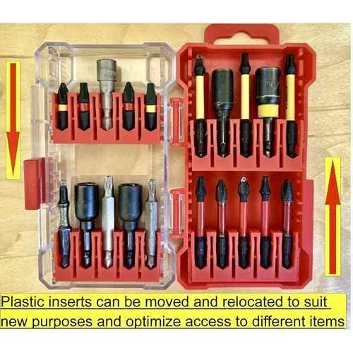 FTG USA Small Storage Container for Impact Driver Bits, Plastic Box Used as Storage Case for Countersink Drill Bit and Hex Bits