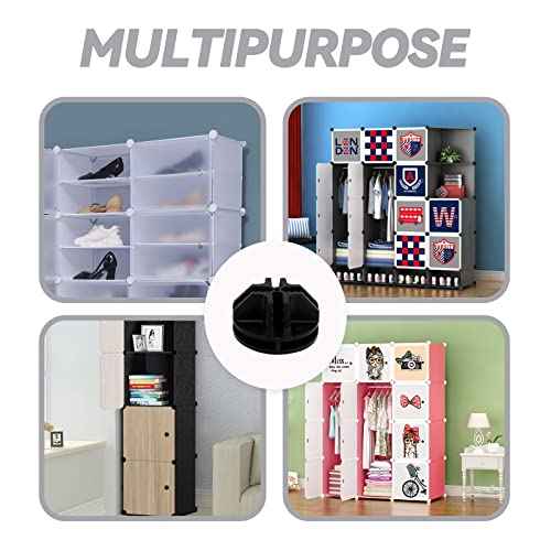 16 Pcs Black Plastic Connector, Wire Grid Cube Connector for Modular Closet Storage Organizer and DIY Wire Cube Storage Unit