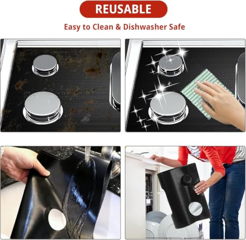 Hasanbar 2-Pack Gas Stove Top Covers for Samsung Ranges - Nonstick, Heat-Resistant & Reusable
