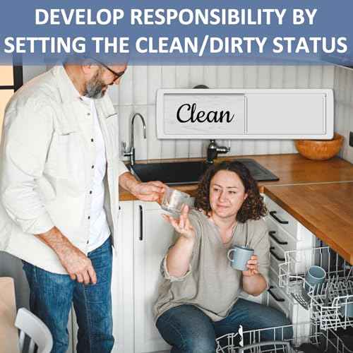 Oxepleus Dishwasher Magnet Clean Dirty Sign, Farmhouse Rustic Wood Design Black and White Non-Scratch/Easy to Read & Slide/Strong Magnetism Kitchen Storage and Decoration Accessories (A-Silver)