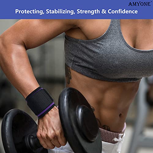 Wrist Brace, 2 PACK Wrist Wraps for Carpal Tunnel for Women. Wrist Support for Weightlifting/Fitness/Sports/Pain Relief. Highly Elastic, Adjustable, Flexible, Comfortable and Multi-Functional, Violet
