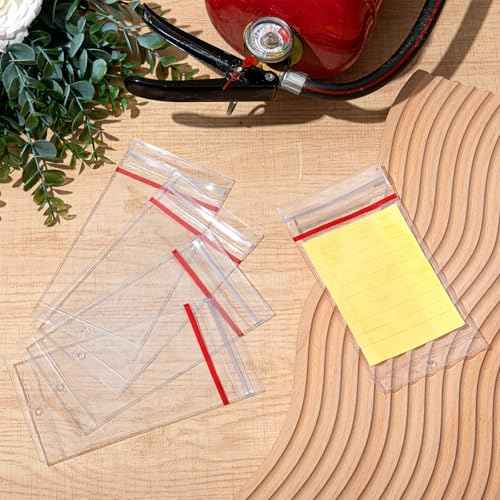 Faccito 50 Pcs Resealable Fire Extinguisher Tag Cover Waterproof Clear Fire Extinguisher Inspection Tag Covers Plastic Sleeve Annual Card Holder Label Bags