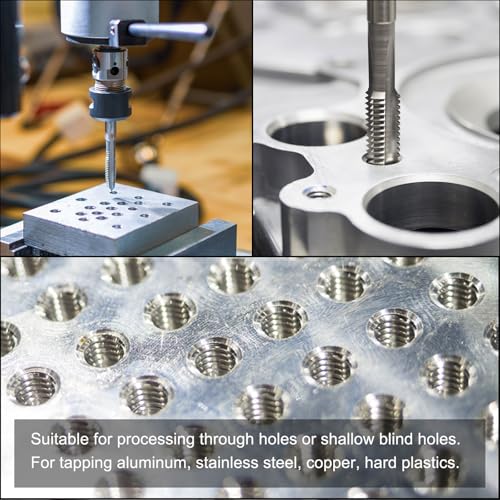 uxcell Thread Milling Taps, 5/16-18 UNC High Speed Steel (HSS) 3 Straight Flutes Machine Screw Thread Threading Tap, 4" Length (Extra Long)