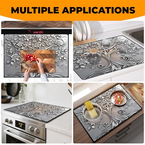 BSFHH XXL Heat-Resistant Stove Top Cover 28.5" x 20.5" Big Tree Pattern