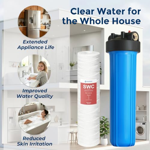 AquaWeaver 20x4.5 Inch Whole House Water Filter Housing - Sediment & More