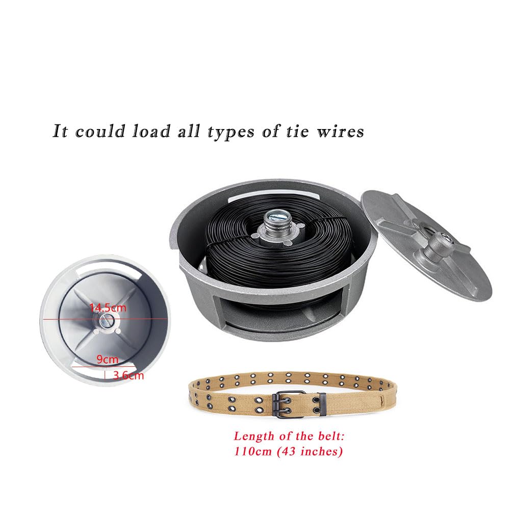 Olamochi Tie Wire Reel With Work Belt, Rebar Tie Wire Reel Light Weight Aluminum, Rope Reel