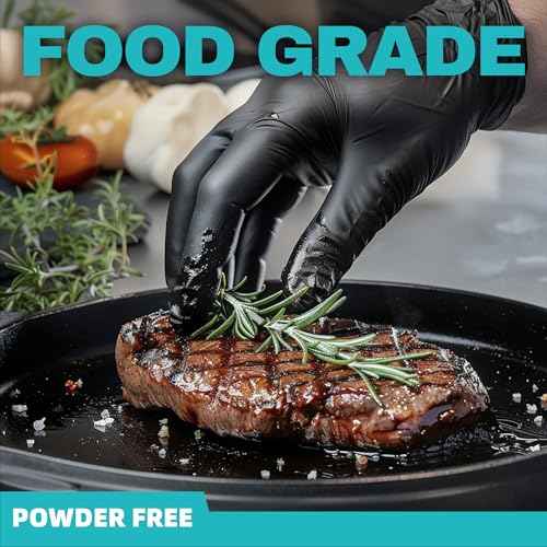 Beastek Black Disposable Nitrile Exam Gloves 100 Pcs 4Mil Chemical Resistant Powder-Free Latex-Free Food Safe Medical Cooking