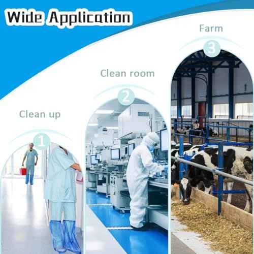 Disposable Shoe Covers Blue Rain Shoes and Boots Cover Plastic Long Shoe Cover Clear Waterproof Anti-Slip Overshoe for Women Men Water Boots Cover Rainy Day Use Cover (10 Pack(5 Pairs))