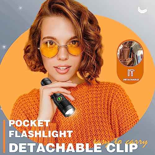 Rechargeable Tactical Flashlights High Lumens - 1500 Meters Long Beam Super Bright LED Magnetic Flashlight USB Zoomable 5Modes Small Long Beam Spotlight Flashlight for Hiking, Camping