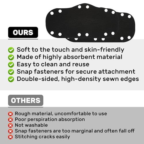 Hard Hat Sweatband, Washable Sweat Liner & Padding for Hard Hats, Comfortable Helmet Sweat Band for Construction, Safety Helmets, Black, 6PCS