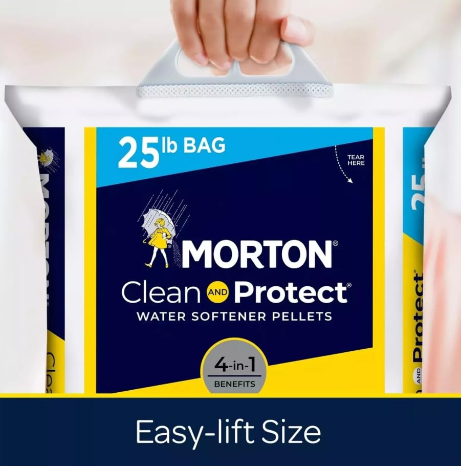 Morton Salt Water Softener Pellets, Clean and Protect, 25 lb (2 pack)