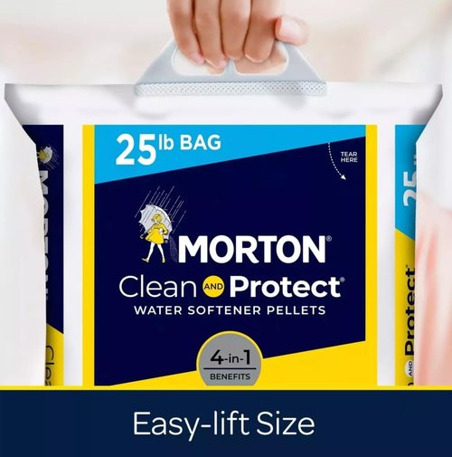 Morton Salt Water Softener Pellets, Clean and Protect, 25 lb (2 pack)