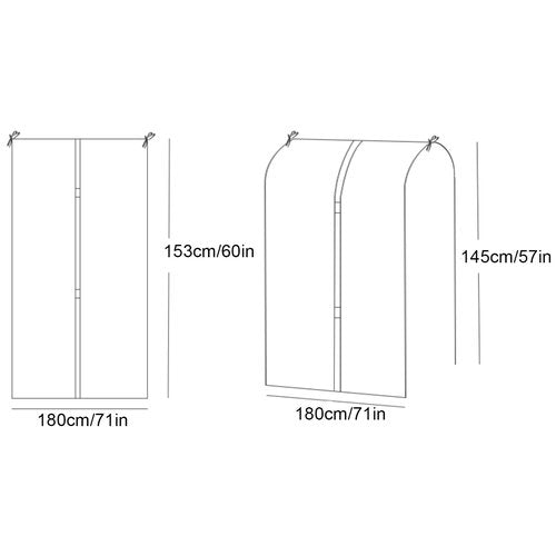 WANGRUIERHA Clothing Rack Cover That Fits Over Rack, Clothes Bags for Storage Hanging, Bottomless Design, Can be Used to Store Suits, Coats(153x180cm/60x71in)