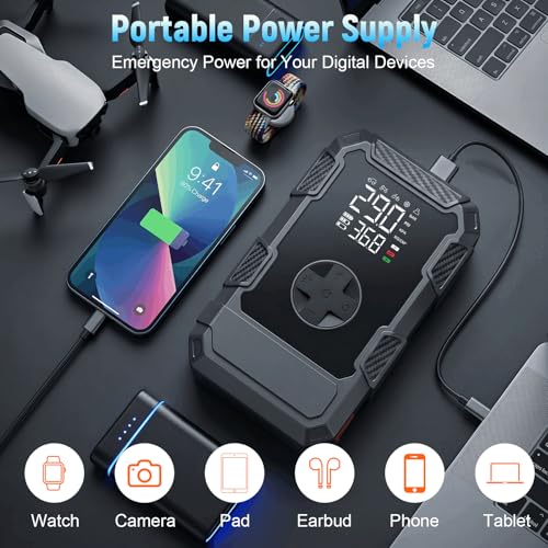 Portable Car Jump Starter with Air Compressor 4000A 150PSI Battery Pack