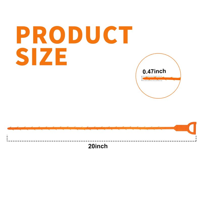Drain Snake Drain Clog Remover Tool 4 Pack 20 Inch Flexible Hair Removal for Sink Shower Tub and Toilet with Grip Handle Easy Use Kitchen Bathroom Pipe Cleaner- AsonTao