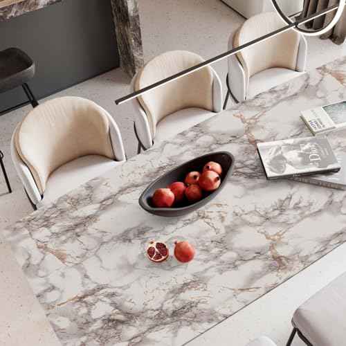 Abyssaly Marble Contact Paper Brown Peel and Stick Countertops Waterproof Glossy Granite Wallpaper Self Adhesive Vinyl Roll Countertop Wrap Easy Peel & Stick for Kitchen Bathroom, 17.7" ¡¿ 118"