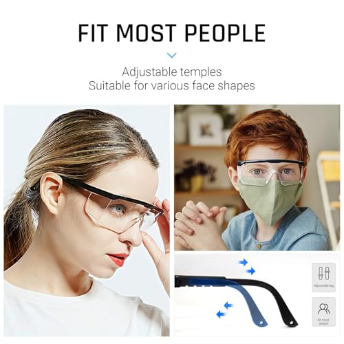 Safety Glasses Clear HD Anti-fog Goggles Eye Protective Eyewear Adjustable Frame Work Safety Glasses Over Eyeglasses