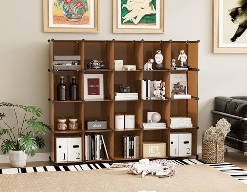 HOMIDEC 6-Cube Storage Organizer Brown 11.8 x 11.8 x 11.8 Inch Kids Bedroom Closet