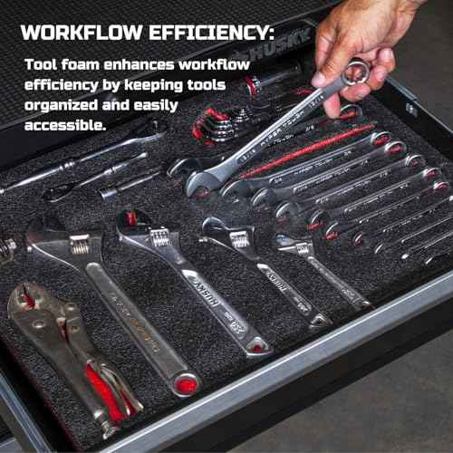 Tool Box Foam 4Pack 2pc 16x12x2in & 2pc 16x12x1in, Foam Inserts for Cases, Polyethylene Storage Sheets for Toolbox Hard Case, Tool Shadow Insert, Kaizen Organizer