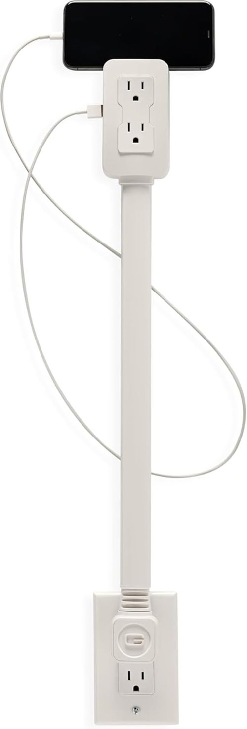 EZ Outlet Electrical Outlet Extender. Access Hard-to-Reach Outlets! Features USB-A, USB-C, and 2 AC Outlets, Extends 22"-34", Rotates 180°. Use Behind Couches, Nightstands, Desks, and More.