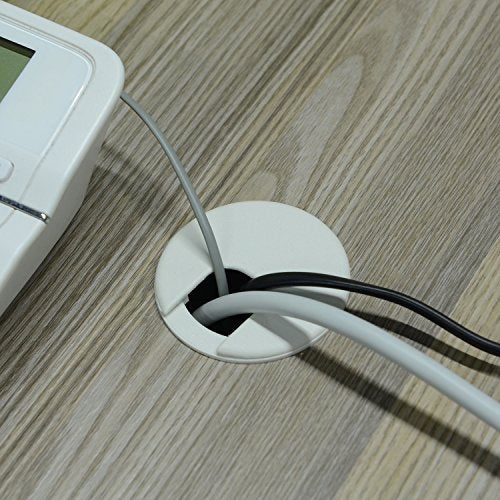 2-Inch White Desk Grommet for Cable Pass Through & Wire Management - 5 Pack