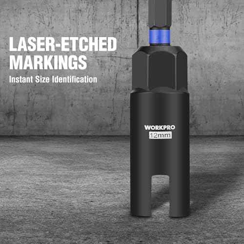 WORKPRO Wing Nut Driver Set 2 PCS, Power Wing Nut Driver Bit (12mm, 12mm), 1/4 Inch Hex Shank Nut Driver, Wing Nut Socket for Wing Nut, Eye Bolt, Wire Twisting