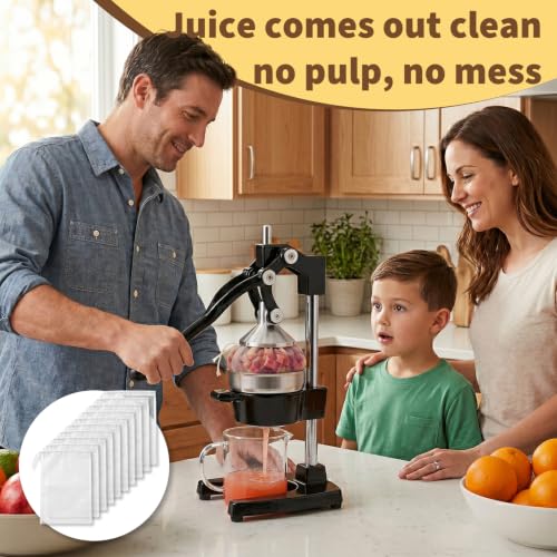 Juicer Bag Set 10 Pack for Cast Iron Juicer – Nylon Mesh, Reusable, Easy Tie