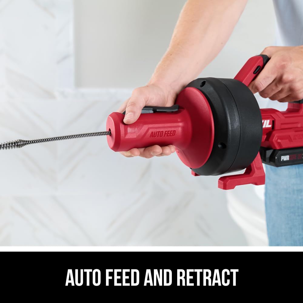 SKIL Power Snake Drain Cleaner Kit including 20V 2.0Ah Lithium Battery & 20V Charger - AU0225D-12