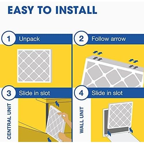 Aerostar 20x20x1 MERV 8 - 6 Count - High Efficiency Pleated HVAC, Furnace & Air Conditioner Filters - Removes Dust, Lint, Mold & Allergy-Causing Pollen