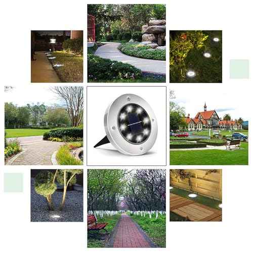 INCX Solar Lights for Outside,12 Pack Solar Lights Outdoor Waterproof, Solar Garden Lights Landscape Lighting for Patio Pathway Lawn Yard Deck Driveway Walkway, Cold White
