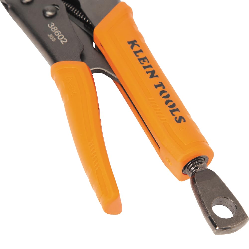Klein Tools 38660 Locking Pliers Set, 7-Inch and 10-Inch Curved Jaw Pliers, Quick Release Handles, High Torque and Gripping Power, 2-Piece